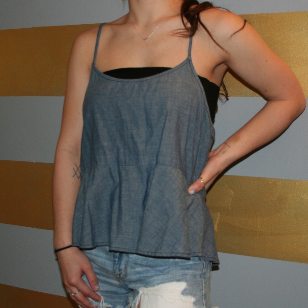 AG Chambray Peplum Tank - Size Large